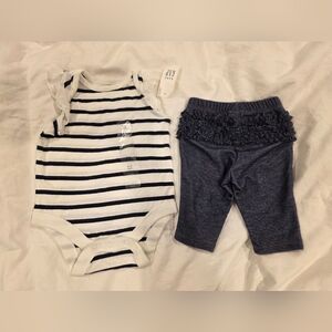 Striped Baby Onesie and Pants Set